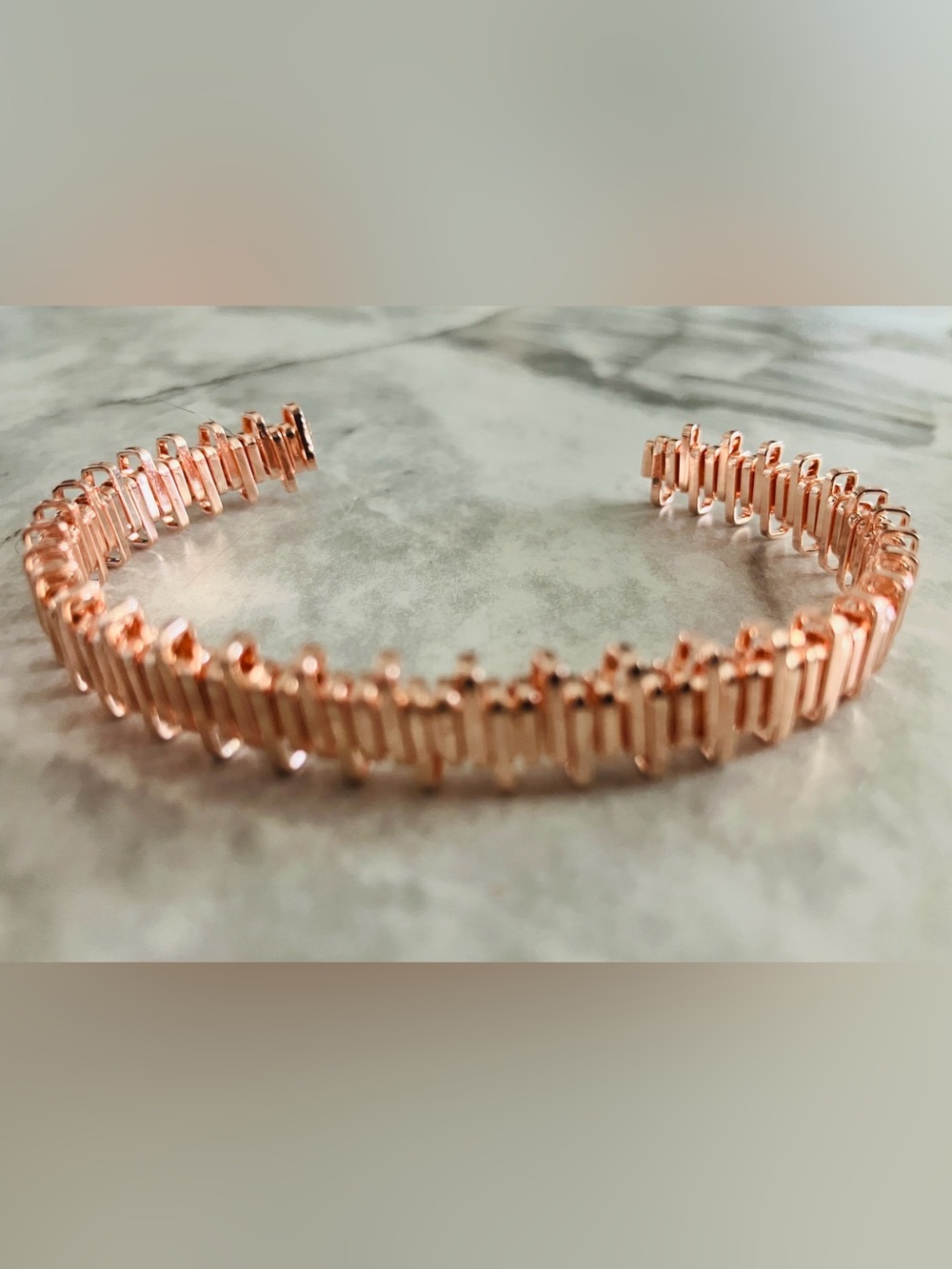 Rose Gold Women's Bar Link Bracelet